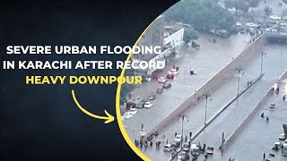 Severe urban flooding in Karachi after record heavy downpour