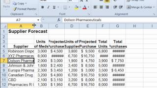 Excel 2010 Changing Column Widths