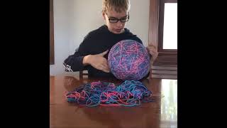 Rubber band ball part 55 - the ball is colored now