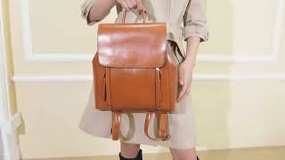 Women Apparels | Minimalist Flap Leather Backpack