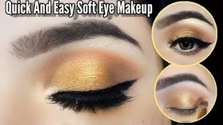 Soft  Glam Eye Look For Eid-Party-Wedding|Golden Eye Makeup/zubaria