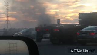 South Gate, Ca -Car on Fire on Firestone at the 710 fwy Exit. On 11/15/17