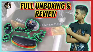 full unboxing and review of 3 in 1 cycle light | indicator , break light & horn | AK GORAKHPURIYA