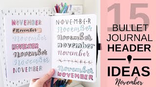 Bullet Journal Headers | Bullet Journal Handwriting | Lettering Ideas