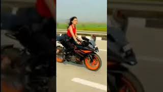 #shorts 😎KTM RC125 bike ride 😍 super girl bike riders🏍 ll #bike lover