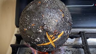 Roasted Breadfruit over the stove top, Caribbean Style, simple & easy.