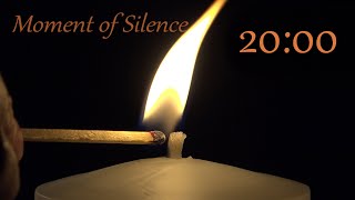 20 Minute Timer | ⏰ Bell Alert | No Music  | Study Aid Focus Relaxation, Candle Moment of Silence