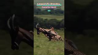 🐆Leopard tries to hunt a big Gazelle🦌 #youtube #leopard #gazelle #amazingfacts #ytshorts #shorts