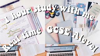 1 hour study with me real time ft nature || GCSE A LEVEL Revision Motivation