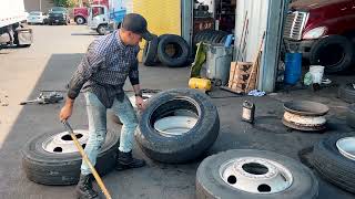 How to install semi truck tires!