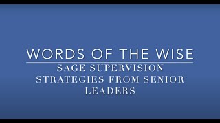 Sage Supervision Strategies: Senior Leader Introductions