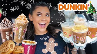 Trying EVERYTHING on Dunkin's New Holiday Menu! ☕️🎅🏼