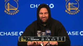 Klay Thompson Postgame Interview | Golden State Warriors beat Houston Rockets 121-116