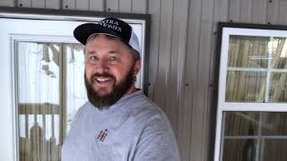 Installing new flooring at the Off Grid Cabin