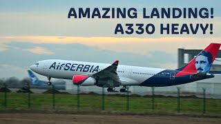 AMAZING LANDING! AirSERBIA A330 #widebody #longrange #heavy #belgradeairport #planespotting