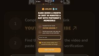 EARN $5000 A MONTH IN JUST 10 MINUTES A DAY WITH PINTE| Memefi Video code | #memefi #memefivideocode