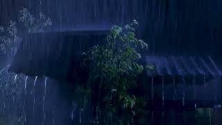 Fall into Sleep in 3 Minutes with Heavy Rain & Torrential Thunder Sounds at Night