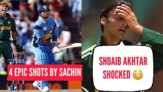 Sachin vs Shoaib Akhtar | 4 Epic Shots vs Fastest Bowler in the World !!