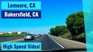 Lemoore, CA to Bakersfield, CA - High Speed Driving Video Time Lapse