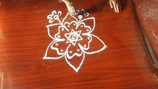 Beautiful Friday Rangali designs 🌺#rangoli #muggulu #kolam #designs #dotsrangoli