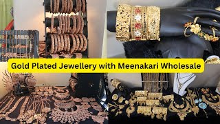 Gold Plated Jewellery with Meenakari Wholesale in kolkata | Pearl Necklace Set wholesaler