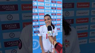 Interview with Liana Tarasco, thanking #canadian fans for their support 🇨🇦🏆⚽. #canada #montreal