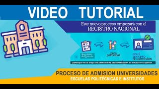 Registro Nacional #Senescyt  Ingreso Universidades de Ecuador 2023