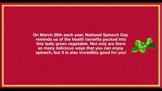 National Spinach Day 2021