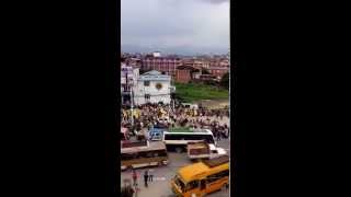 Demonstration by Hindu activists at Shantinagar, Kathmandu