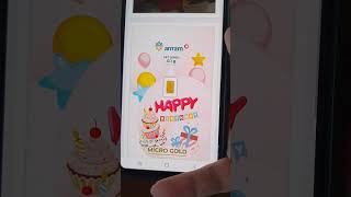 EmasKITA EMAS 0.1 GRAM KADO ULANG TAHUN ANTAM HARTADINATA UCAPAN HAPPY BIRTHDAY PINK MICRO GOLD 0,1