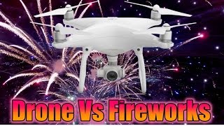 BEST DJI Phantom 4 Drone vs 1000 Fireworks display footage