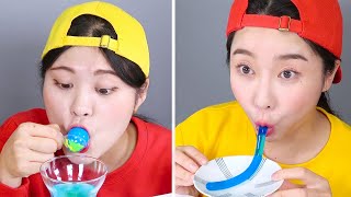 Thức ăn xanh Thạch nhãn cầu Thạch mì màu Mukbang DONA