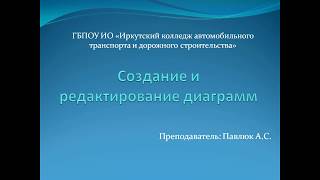 Видео-урок по теме "Создание и редактирование диаграмм". Павлюк А.С., преподаватель ГБПОУ ИО ИКАТиДС