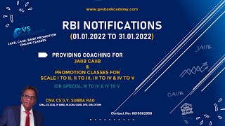 RBI NOTIFICATIONS (01.01.2022 TO 31.01.2022)