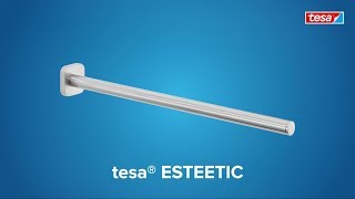 How to apply the stainless-steel style; smoothed angular tesa® Esteetic towel holder