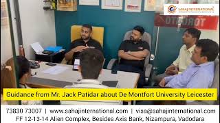 Mr. Jack Patidar Guided About Montfort University Leicester At Sahaj International