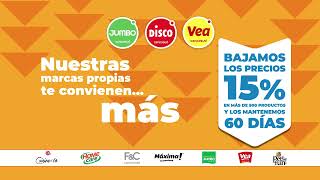 Bajamos los precios en más de 500 productos de marca propia por 60 días. 🥳