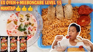 MUKBANG 3 BUNGKUS MIE BON CABE LEVEL 15 + ES OYEN