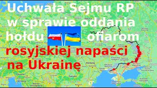 Uchwała Sejmu RP w 2 rocznicę rosyjskiej agresji na Ukrainę