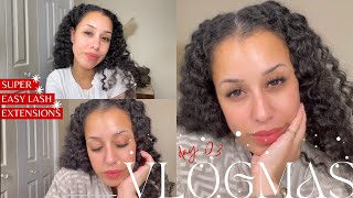 VLOGMAS DAY 03 // DIY LASH EXTENSIONS AT HOME EASY AFFORDABLE ;) HOLIDAY WEEKEND PREP WITH ME