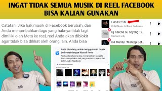 Ternyata seperti ini cara menggunakan musik di reels di facebook dengan aman ‼️