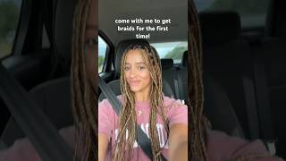 get braids with me for the first time! #shorts #braids #curlyhair #short