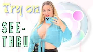 [4K] Transparent Try On Haul 2024: Sheer Tops | See-Through Fashion