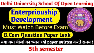 DuSol 5th semester ||Enterpriouship Development|| Unit-1|| Important Questions||