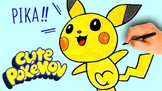 How to Draw Pikachu | Pokemon Easy Drawing Tutorial | Cute Baby Pikachu Pokemon for Kids | OKIDOKIDS