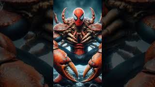 Incredible fusion||Ai creates Spiderman and Crab hybrid #aicreations #marvel #superhero #fyp