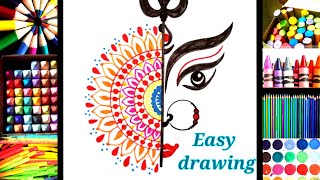 Navratri Drawing ll Durga MAA Drawing ll Maa Durga Drawing Easy ll Durga MAA Eyes Drawing