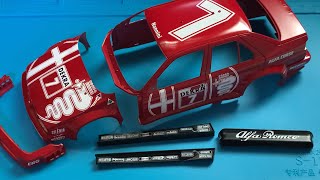 Building ALFA ROMEO 155 V6 TI by TAMIYA 1/24 - part8 racing super car 1:24 scale miniature plamodel