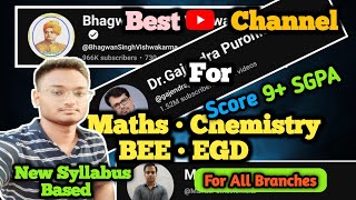 Best YouTube Channels For Maths • Chemistry • BEE • EGD | BTech First Year | BEU | Bihar Engineering