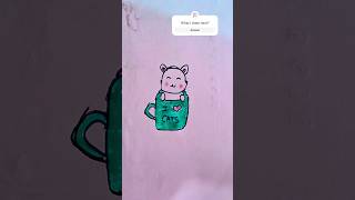 How to draw a cat in a cup #artbyswati #youtube #shorts